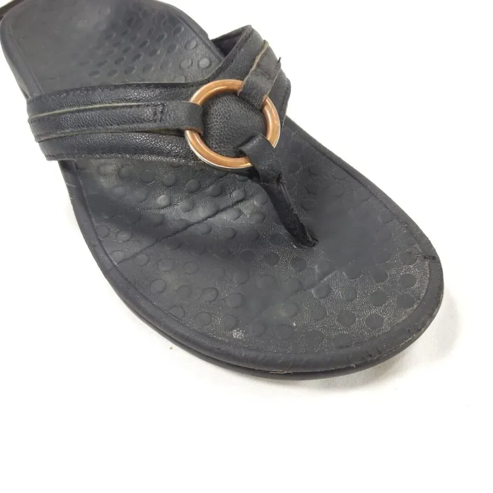 Vionic Tide Aloe Slip On Flip Flop Sandals Womens Size 6 TVW5366 Black